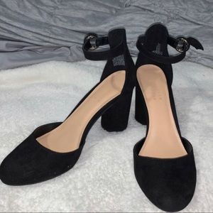 Black Strappy Block Heels